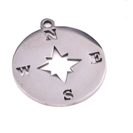 Medal charm pendant stainless steel cardinal points 19mm (1)