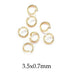 Jump rings Long-lasting golden stainless steel 3.5x0.7mm (22)