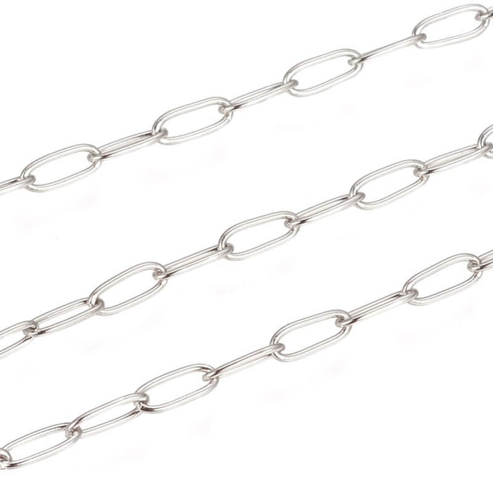 Stainless steel chain fine mesh paperclip 5x2mm (50cm)