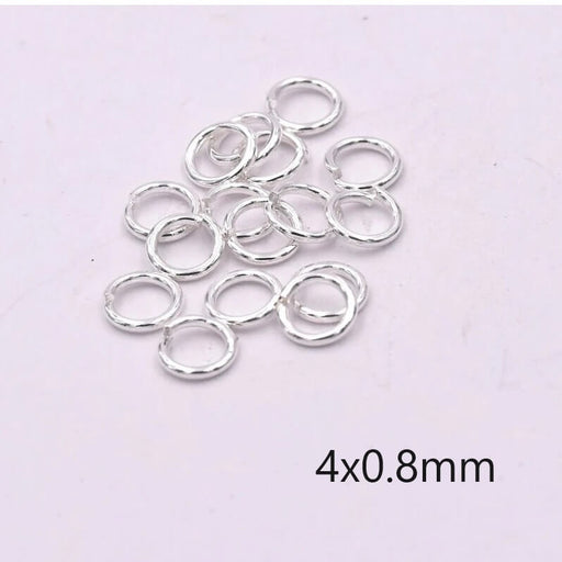 Jump ring silver stainless steel - 4x0.8mm (10)