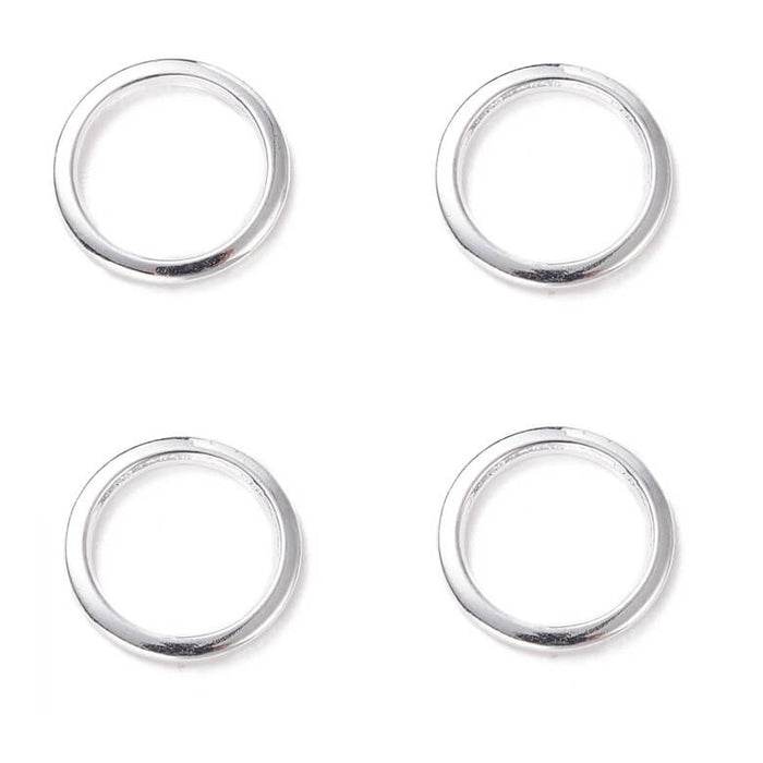 Round connector ring silver stainless steel silver color - 10x1mm (4)