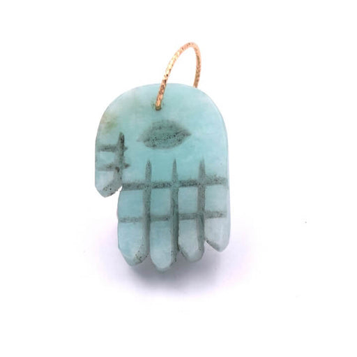 Hand of Fatma Amazonite pendant gold filled ring 21x15x5mm (1)