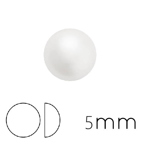 Buy Round cabochon Preciosa White Pearl Effect 5mm (4)