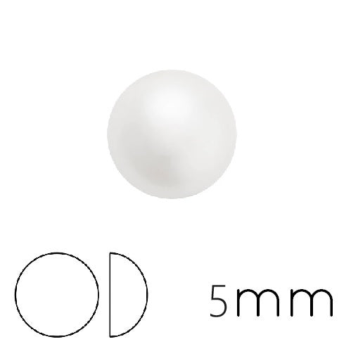 Round cabochon Preciosa White Pearl Effect 5mm (4)