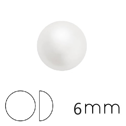 Round cabochon Preciosa White Pearl Effect 6mm (4)