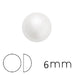 Round cabochon Preciosa White Pearl Effect 6mm (4)