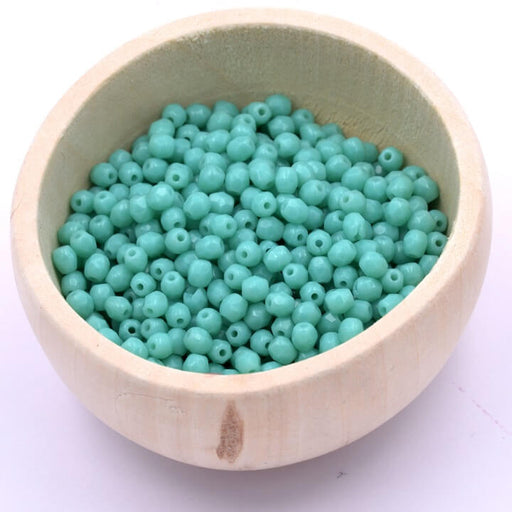 Firepolish faceted bead Opaque Turquoise 3mm (50)