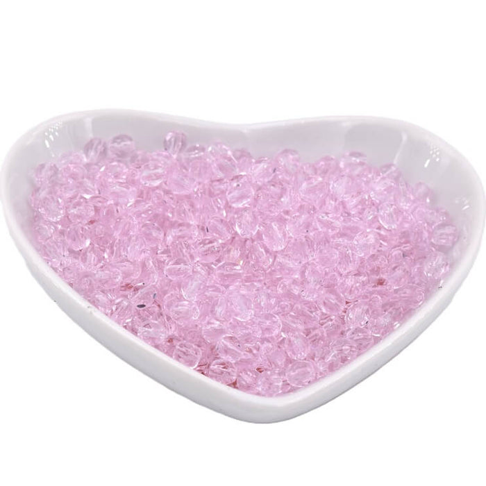 Czech fire-polished beads Transparent Rose pink 4mm (50)