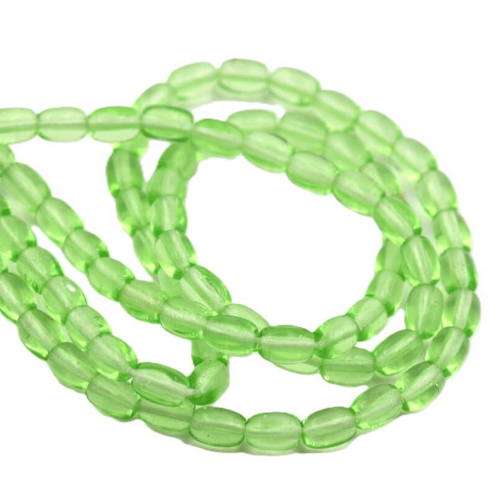 Peridot Czech rice bead 6x4mm (1 Strand)