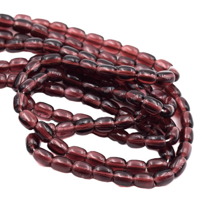 Amethyst Czech rice bead 6x4mm (1 Strand)