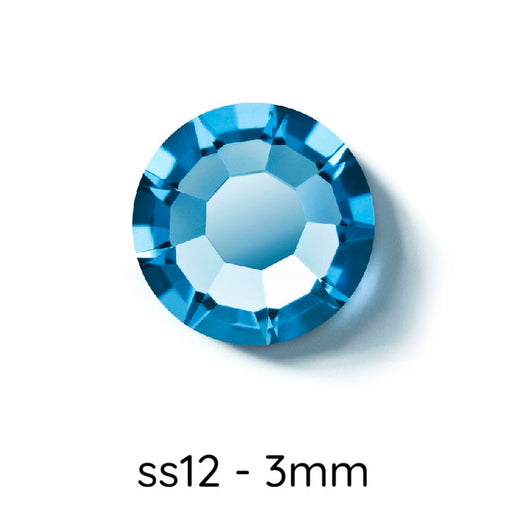 Buy FlatBack Glue on Rhinestones Preciosa Malibu Blue ss12-3mm (80)