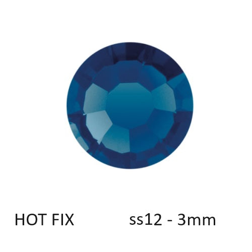 Preciosa Flatback Hotfix Rhinestones Montana - ss12-3mm (80)