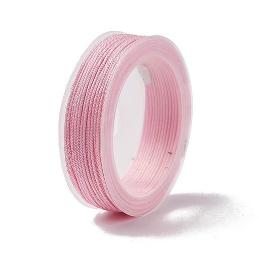 Braided silky nylon cord pink 2mm - 12m spool (1)