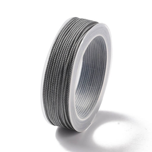 Braided silky nylon cord Dark gray 1.5mm - 20m spool (1)