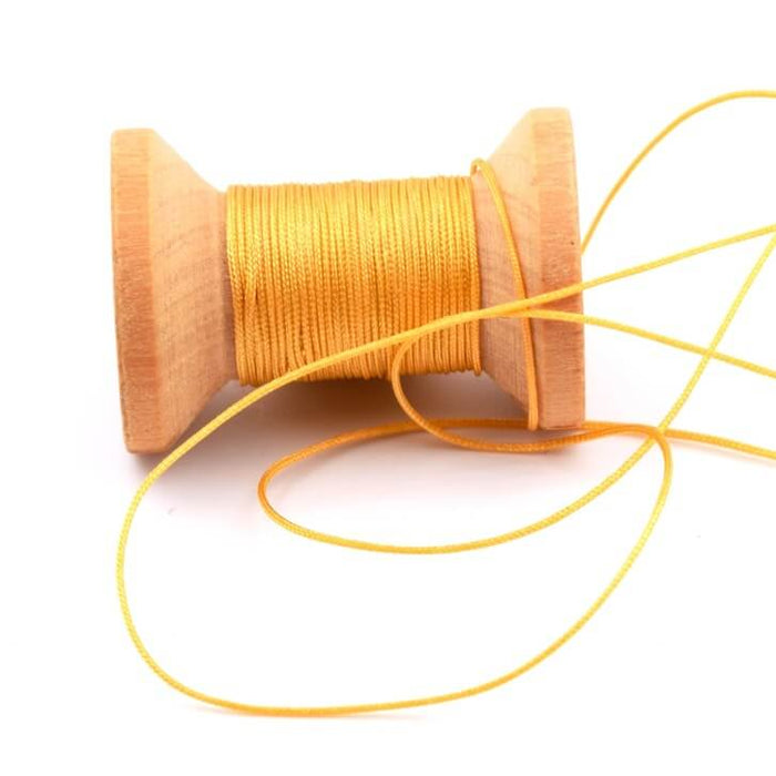 Braided polyester cord - yellow ochre - 0.4mm (5m)