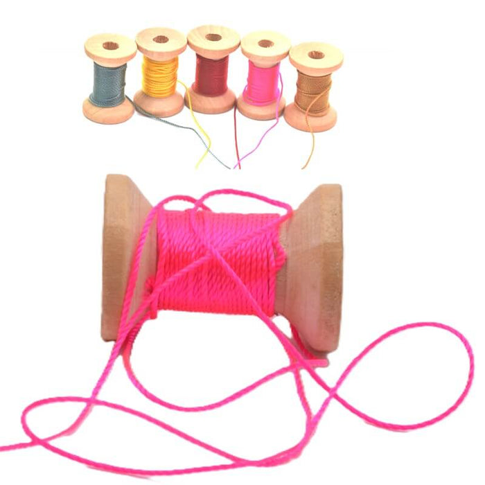 Twisted silky polyester cord - neon pink 1mm (5m)