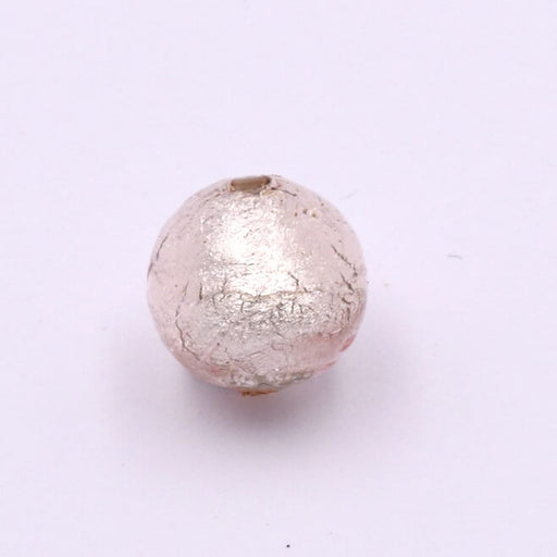 Buy Murano round bead Champagne and silver - 10mm (1)