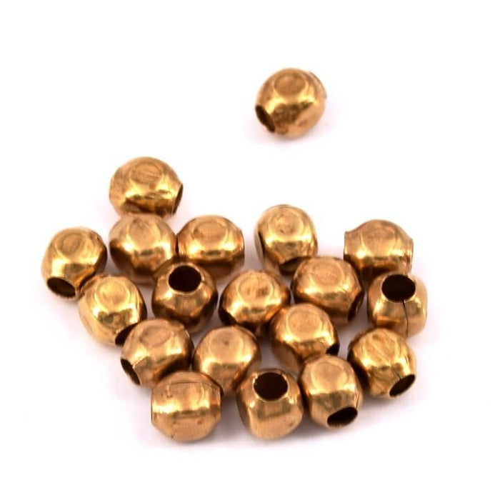 Raw brass crimp bead 2.5x2mm - hole: 1mm (20)