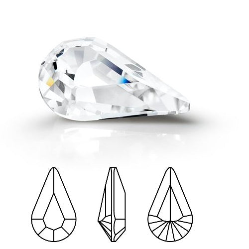 Crystal drop Pear Preciosa Crystal foiled - 10x6mm (2)