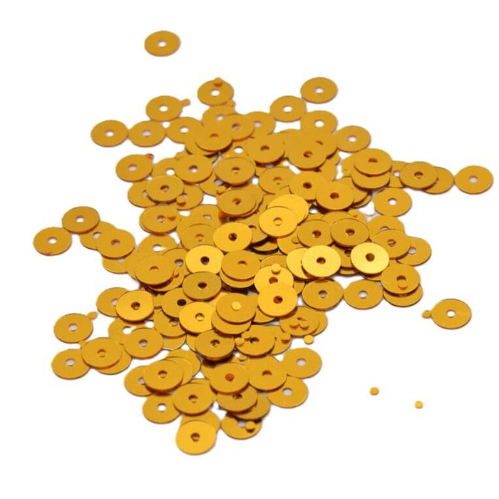 Gold Sew-on Sequins 5mm - Hole: 1mm (10g)