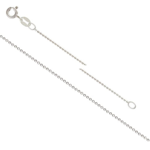 Buy Necklace chain with faceted beads and clasp sterling silver - 1mm - 46cm (1)