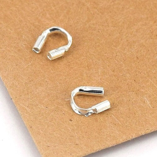 Wire protectors sterling silver - 5x4x0.6mm (2)