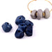 Ethnic faceted washer bead - blue - bone 14-9x10-4mm (6)