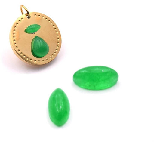 oval eye cabochon jade Green tinted - 5.5mm (2)