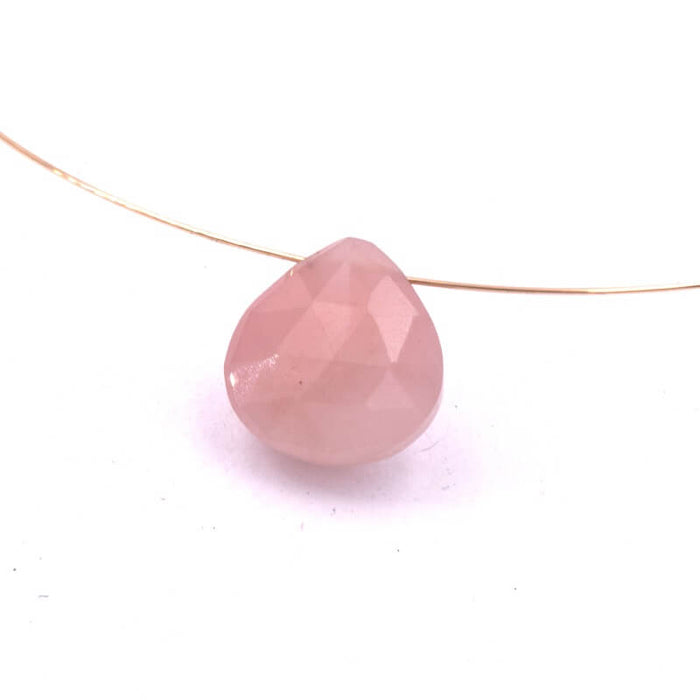 Pear drop bead pendant faceted Guava Quartz 11x10mm (1)