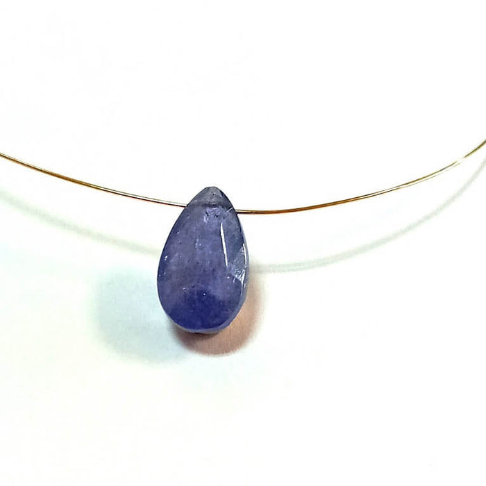 Tanzanite faceted pear drop bead pendant 9-11x7-8mm (1)