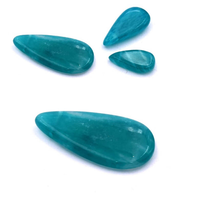 Drop flat pendant from Russian Amazonite 30-25x14-13mm (1)