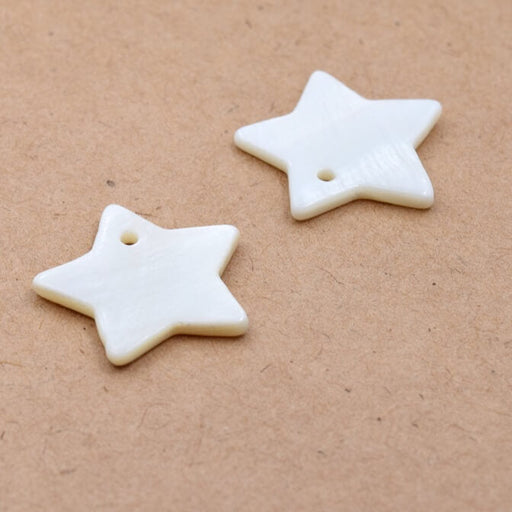 Cream white shell star pendant 20mm (2)