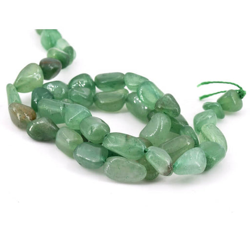 Natural green Aventurine nugget bead 8-12mm - Hole: 1mm (1 Strand-39cm)