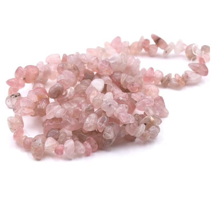 Chips beads Strawberry Quartz 5-8mm - Hole: 1mm (1 Strand-79cm)