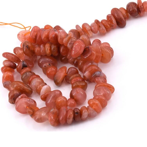 Buy Chips Rounded bead in Carnelian dyed 6-10x5-11mm - Hole: 1mm (1 strand-41cm)