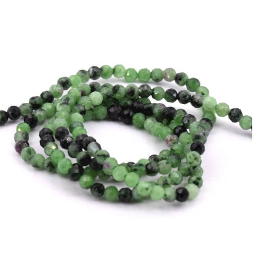 Buy Natural ruby zoisite round faceted bead 2mm (1 Strand - 38cm)