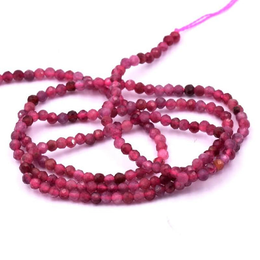 Buy Round bead faceted Tourmaline pink 2-2.5mm (1 Strand-38cm)