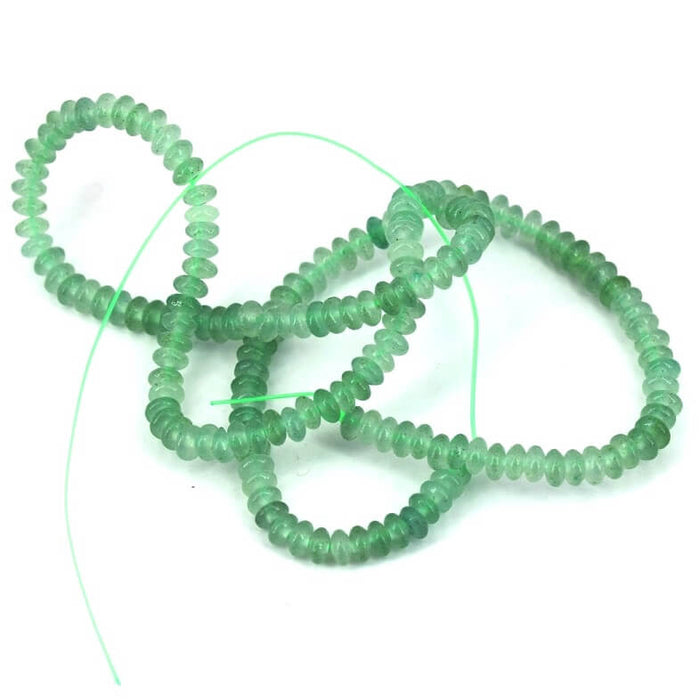 Roundelle bead green aventurine 4x2mm (1 strand - 38cm)