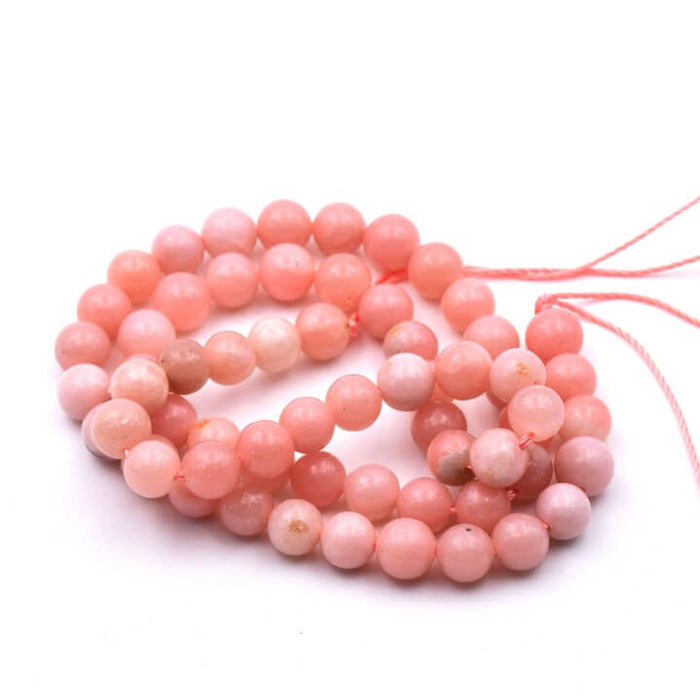 Natural pink opal round beads - 6mm - Hole: 1mm (1 Strand - 37cm)