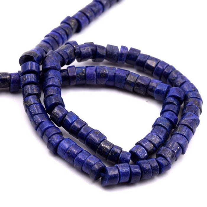 Lapis lazuli heishi tube beads 2-3x5mm - Hole: 0.8mm (1 strand - 34cm)