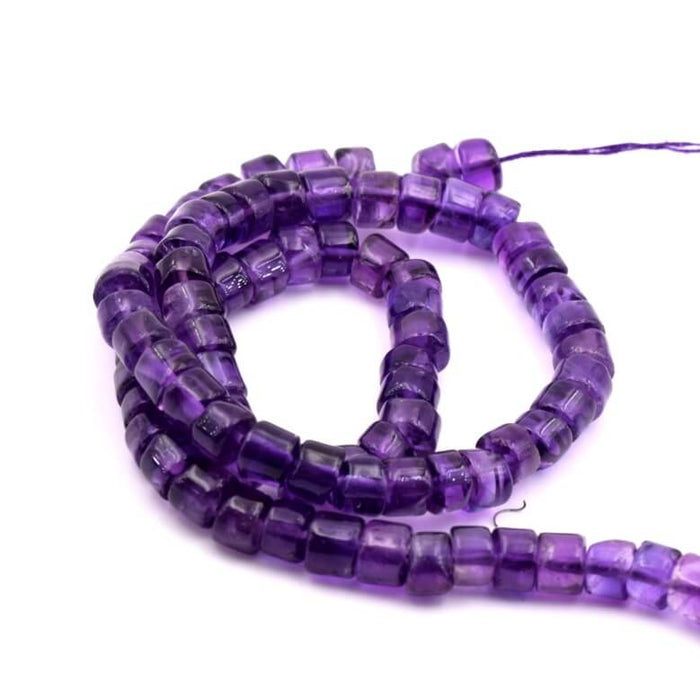 Amethyst heishi tube beads 4-5x5-6mm - Hole: 0.5mm (1 strand - 32cm)