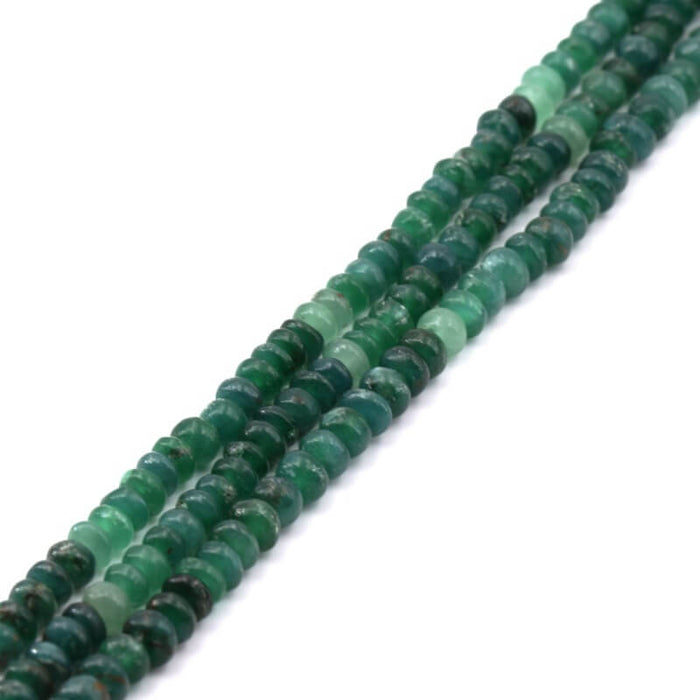 Rondelle Beads Gradient Green Onyx 4-5x2-4mm Hole: 0.5mm (1 Strand - 32cm)