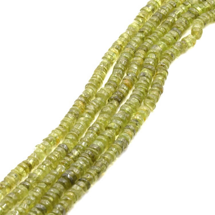 Heishi bead Rondelle Peridot 5x2-3mm - Hole: 0.5mm (1 Strand-36cm)