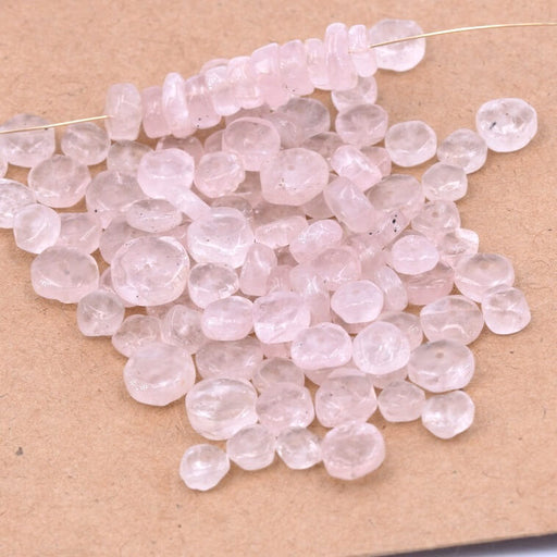 Heishi bead rondelle Pink Quartz 6-7x2-4mm (1 Strand-33cm)