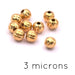 Round bead striated Gold-plated 3 microns - 2.4mm - hole: 0.6mm (10)
