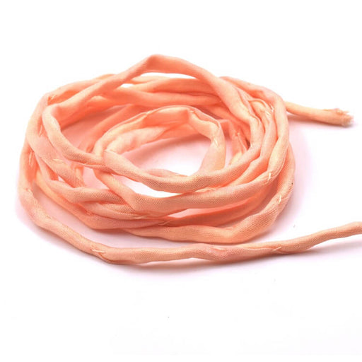 Natural silk cord hand dyed apricot beige 2mm (1m)