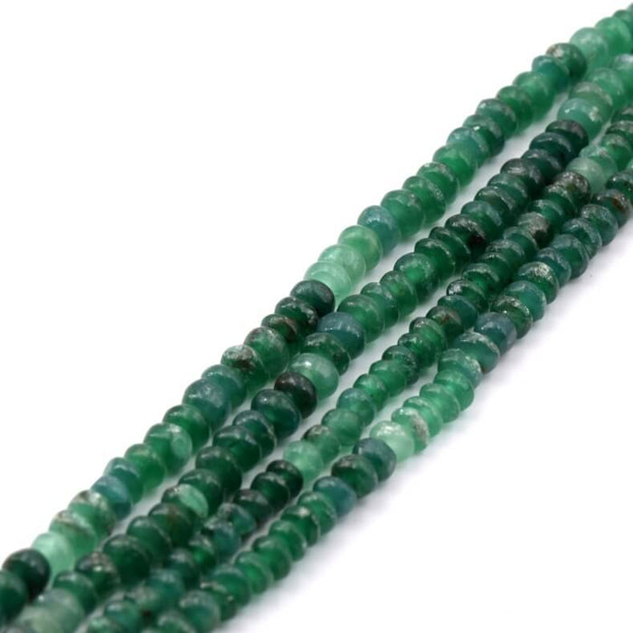 Rondelle BeadGradient Green Onyx 4-6x3-5mm Hole: 0.5mm (1 Strand - 32cm)
