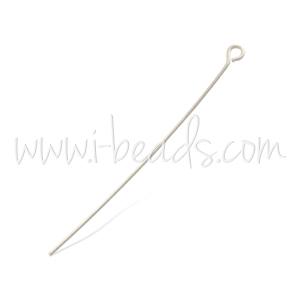 Buy 72 Eyepins metal silver plated 50x0.7mm (1)