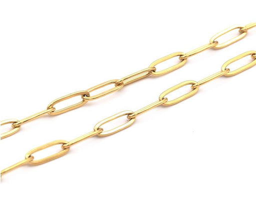 Buy Stainless steel chain paper clip golden 12x4mm (50cm)
