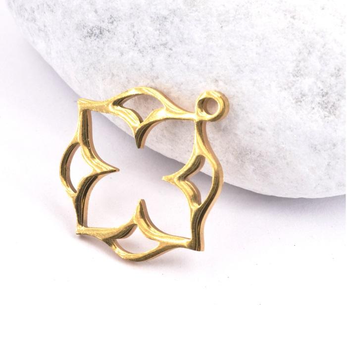 Medal pendant Arabesque Stainless steel Gold - 20mm (1)